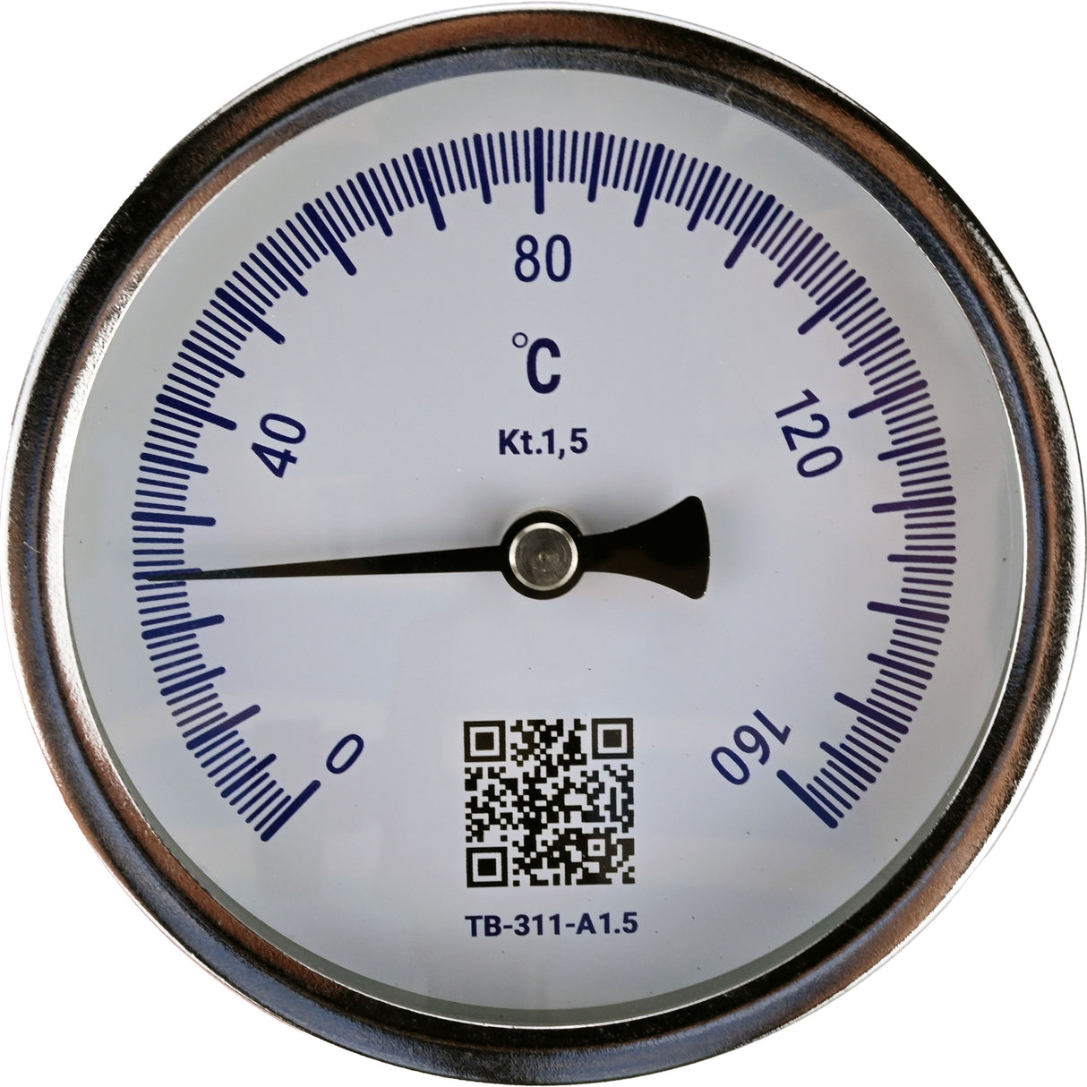 Bimetall-Axialthermometer Elephant TB-311-A1,5 PN10-24, Edelstahl, Eintauchlänge 46-200mm, Genauigkeitsklasse - 1,5