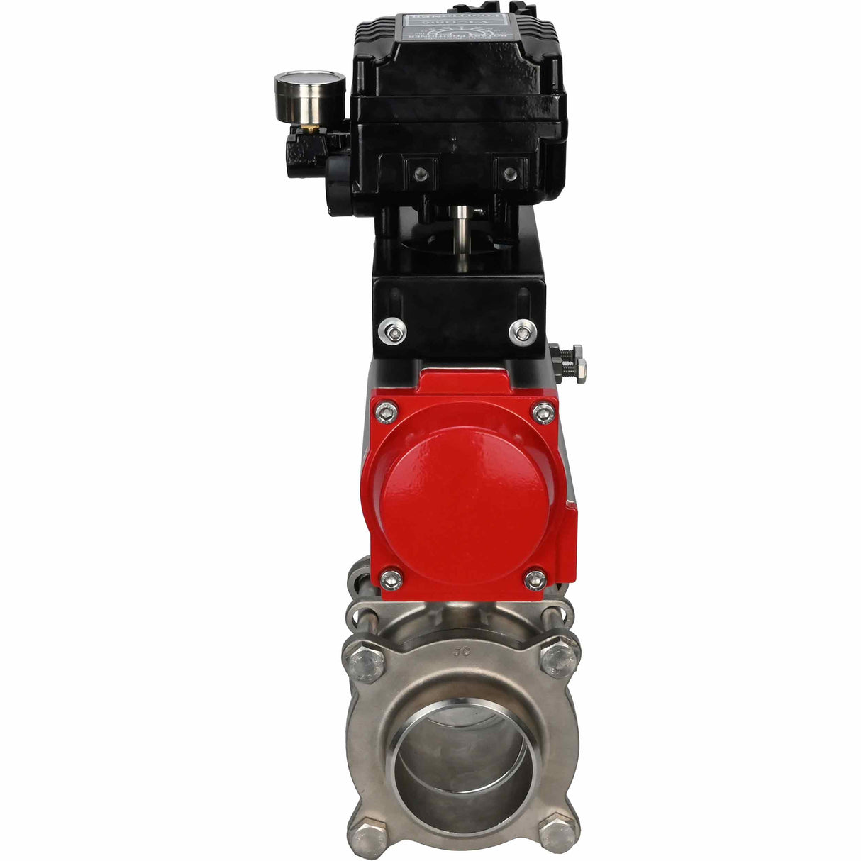 Kugelhahn aus Edelstahl Elephant kshpp-316200-sa-yt1000rsn, Gehäusematerial - Edelstahl AISI 316, Kugelmaterial - Edelstahl AISI 316, Dichtung - PTFE, pneumatisch betätigt