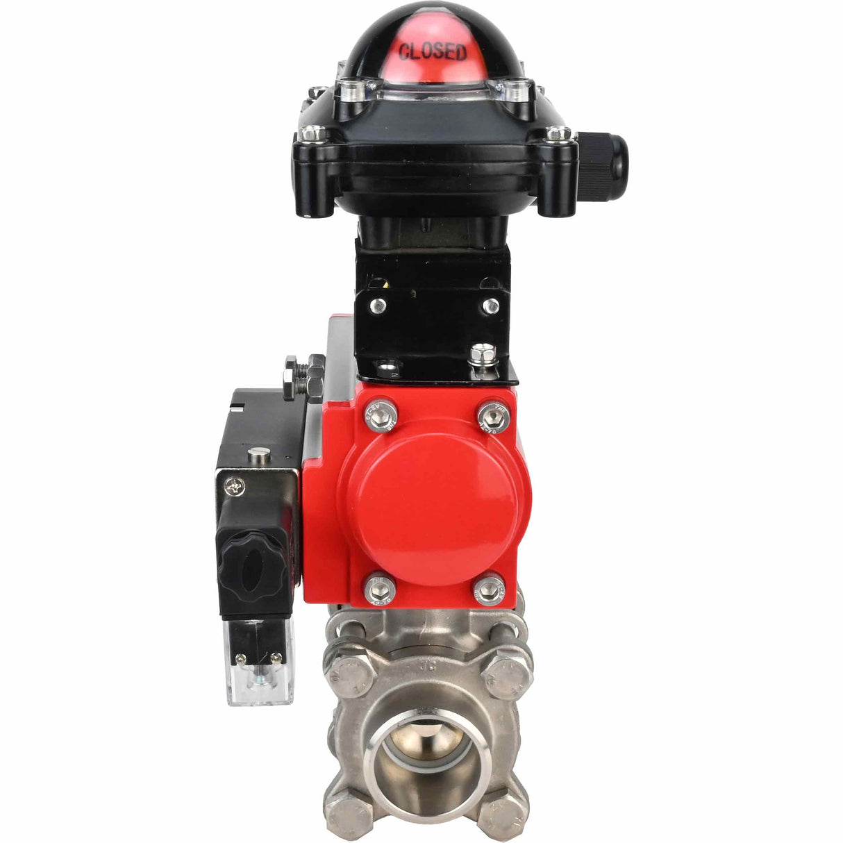 Kugelhahn aus Edelstahl Elephant kshpp-316200-da-4m310-24-apl210n, Gehäusematerial - Edelstahl AISI 316, Kugelmaterial - Edelstahl AISI 316, Dichtung - PTFE, pneumatisch betätigt