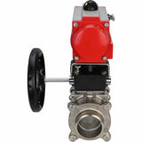 Kugelhahn aus Edelstahl Elephant kshpp-316200-da-hdm, Gehäusematerial - Edelstahl AISI 316, Kugelmaterial - Edelstahl AISI 316, Dichtung - PTFE, pneumatisch betätigt