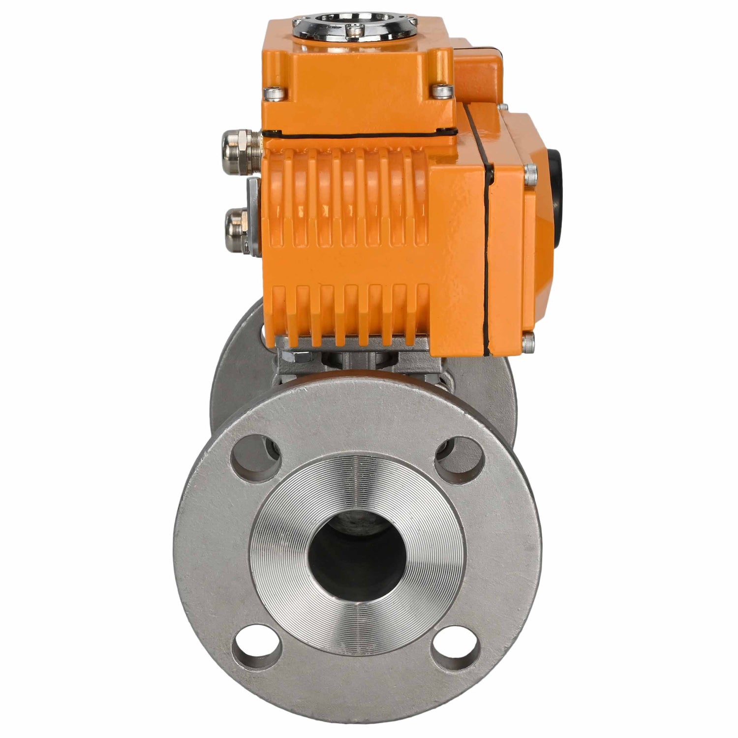 Kugelhähne Elephant BV3131P(3pc)-FP-F-ISO-H dreiteilig, voller Durchgang, geflanscht, Gehäuse - Edelstahl SS304, Dichtung - PTFE, mit 1/4-Umdrehungs-Elektroantrieb QT-N-EM-O1-380VAC-U1 380V HARK