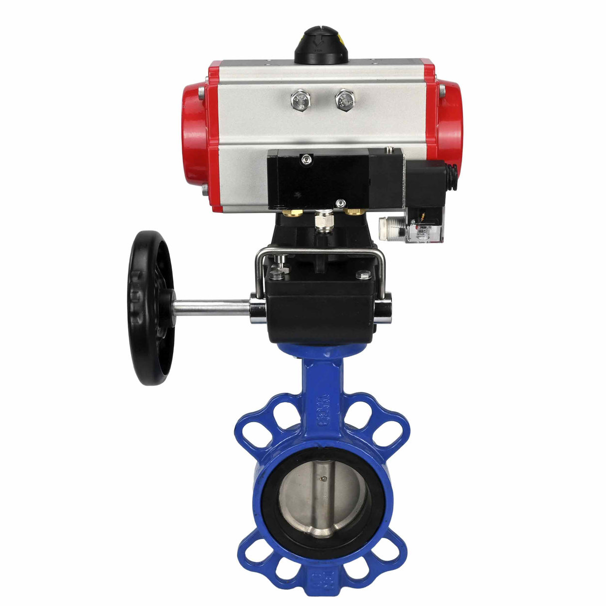 Wasser-Schmetterlingsventil Elephant st-316l-viton-da-4m310-24v-hdm, Gehäusematerial - Kohlenstoffstahl WCB, Scheibenmaterial - Edelstahl AISI 316L, Dichtung - VITON, pneumatisch betätigt