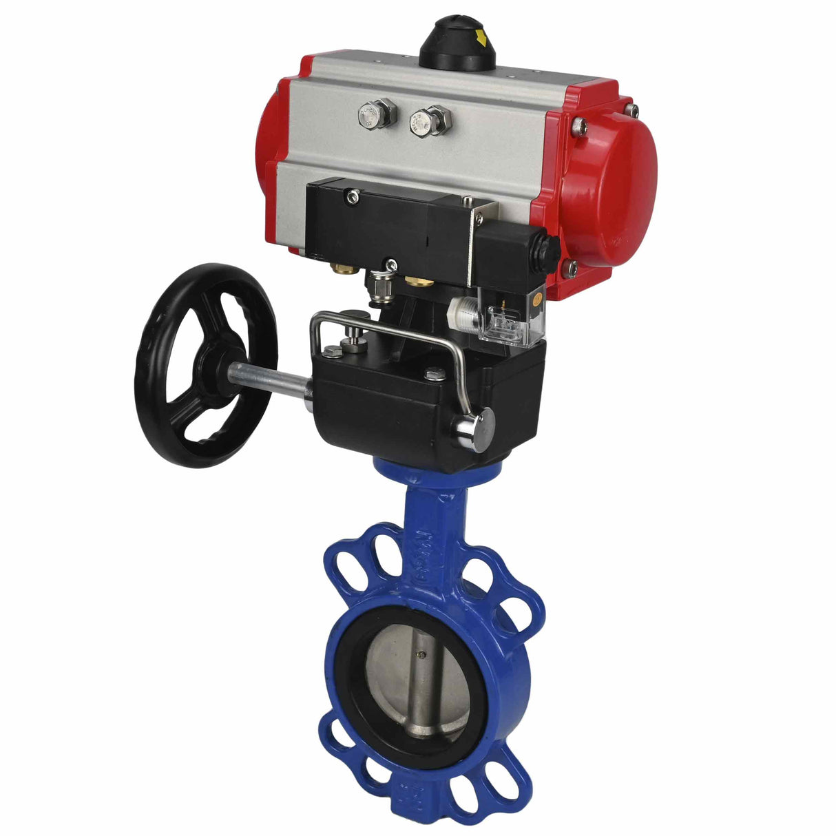 Wasser-Schmetterlingsventil Elephant st-316l-viton-da-4m310-24v-hdm, Gehäusematerial - Kohlenstoffstahl WCB, Scheibenmaterial - Edelstahl AISI 316L, Dichtung - VITON, pneumatisch betätigt