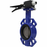 Wasser-Drosselklappe Elephant WCB-316L-EPDM Gehäusematerial - Kohlenstoffstahl WCB, Scheibenmaterial - Edelstahl aisi 316l, Dichtung - EPDM mit Griff, zwei Endschaltern LS-103 250V und einer Halterung für die Montage der Endschalter