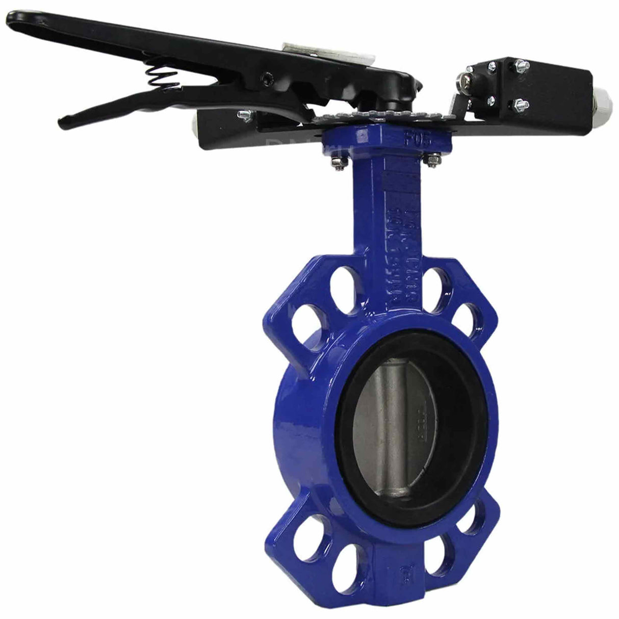 Wasser-Drosselklappe Elephant WCB-316L-EPDM Gehäusematerial - Kohlenstoffstahl WCB, Scheibenmaterial - Edelstahl aisi 316l, Dichtung - EPDM mit Griff, zwei Endschaltern LS-103 250V und einer Halterung für die Montage der Endschalter