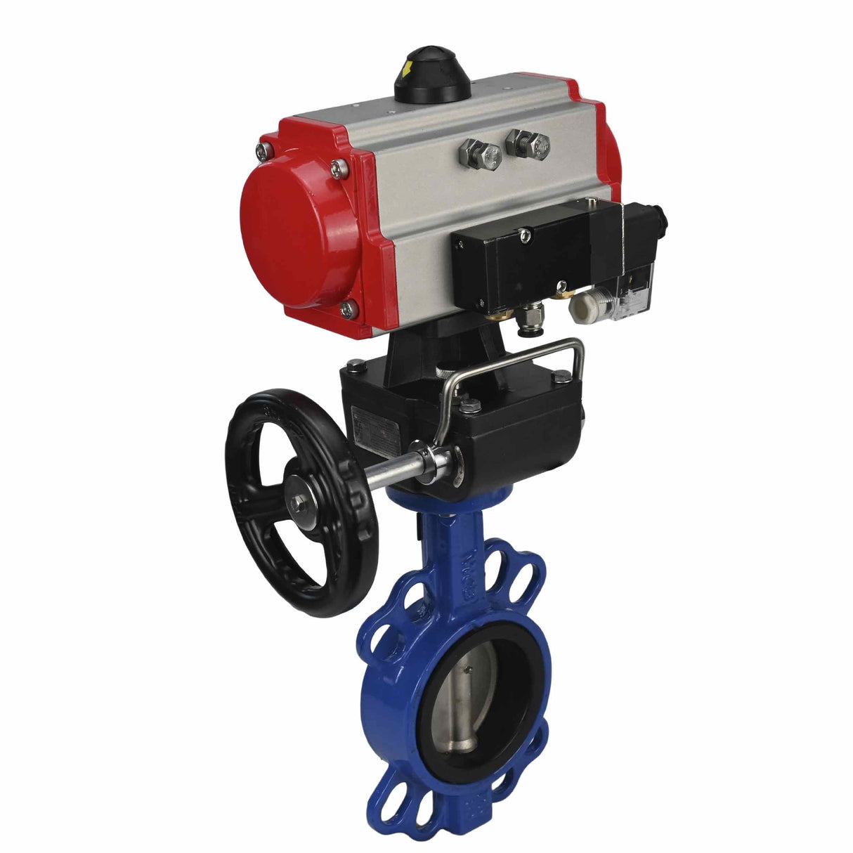 Wasser-Schmetterlingsventil Elephant st-316l-viton-da-4m310-24v-hdm, Gehäusematerial - Kohlenstoffstahl WCB, Scheibenmaterial - Edelstahl AISI 316L, Dichtung - VITON, pneumatisch betätigt