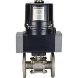 Kugelhähne Elephant BV3131P(3pc)-FP-F-ISO-H Vollbohrung, dreiteilig, geflanscht, Gehäuse - Edelstahl SS304, Dichtung - PTFE, mit elektrischem Vierteldreh-Antrieb Elephant QTSA-N-EM-O0-220VAC