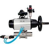 Kugelhähne Elephant BV3232P(3pc)-FP-W-ISO-H LANG, Gehäusematerial - Edelstahl AISI 316, Dichtung - PTFE / PTFE / Teflon, mit pneumatischem Antrieb Doppelwirkung PA-DA-105-1, 4V320-10 220V, LSU APL-210N, ATU AFC2000