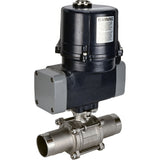 Kugelhähne Elephant BV3131P(3pc)-FP-W-ISO-H LANG voll durchgängig, geschweißt, Gehäuse - Edelstahl SS304, Dichtung - PTFE, mit elektrischem Vierteldrehantrieb Elephant QTSA-N-EM-O0-220VAC