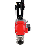 Kugelhähne Elephant BV3131P(3pc)-FP-W-ISO-H LANG voll durchgängig, Gehäuse - Edelstahl 304, zum Schweißen, mit pneumatischem Antrieb PA-DA, pneumatischem Verteiler 4M310-08 220V und ATU AFC2000
