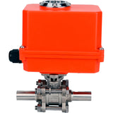 Kugelhähne Elephant BV3131P(3pc)-FP-W-ISO-H LANG voll durchgängig, Gehäuse - Edelstahl 304, geschweißt, mit 1/4-Umdrehungs-Elektroantrieb Elephant QT-N-EM-O1-220VAC-U1 MINI 220V
