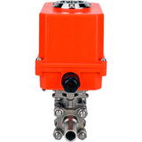 Kugelhähne Elephant BV3131P(3pc)-FP-W-ISO-H LANG voll durchgängig, Gehäuse - Edelstahl 304, geschweißt, mit 1/4-Umdrehungs-Elektroantrieb Elephant QT-N-EM-O1-220VAC-U1 MINI 220V