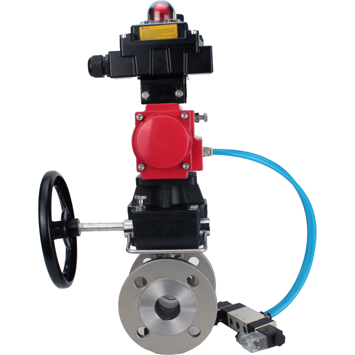 Kugelhähne Elephant BV3232P(2 Stück)-FP-F-ISO-H, Gehäusematerial - Edelstahl AISI 316, Dichtung - PTFE / PTFE / Teflon, mit pneumatischem Doppelwirkungsantrieb PA-DA, 4V320-10 220V, LSU APL-410N Ex, Handrad MON, ATU AFC2000