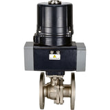Kugelhähne Elephant BV3232P(2 Stück)-FP-F-ISO-H Vollbohrung, geflanscht, Gehäuse - SS316 Edelstahl, Dichtung - PTFE, mit elektrischem Vierteldrehantrieb Elephant QTSA-N-EM-O0-220VAC