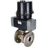 Kugelhähne Elephant BV3232P(2 Stück)-FP-F-ISO-H Vollbohrung, geflanscht, Gehäuse - SS316 Edelstahl, Dichtung - PTFE, mit elektrischem Vierteldrehantrieb Elephant QTSA-N-EM-O0-220VAC