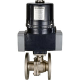 Kugelhähne Elephant BV3232P(2 Stück)-FP-F-ISO-H Vollbohrung, geflanscht, Gehäuse - SS316 Edelstahl, Dichtung - PTFE, mit elektrischem Vierteldrehantrieb Elephant QTSA-N-EM-O0-220VAC