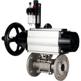 Ball valves Elephant BV3232P(3pc)-FP-F-ISO-H DN65-100 25/40 bar flanged with ISO flange, body - 316 stainless steel, full bore, seal - PTFE, with pneumatic drive PA-DA-105-1, pneumatic distributor 4M310-08 24V, ATU AFC2000
