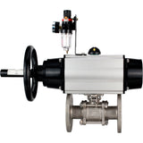 Ball valves Elephant BV3232P(3pc)-FP-F-ISO-H DN65-100 25/40 bar flanged with ISO flange, body - 316 stainless steel, full bore, seal - PTFE, with pneumatic drive PA-DA-105-1, pneumatic distributor 4M310-08 24V, ATU AFC2000