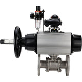 Ball valves Elephant BV3232P(3pc)-FP-F-ISO-H DN65-100 25/40 bar flanged with ISO flange, body - 316 stainless steel, full bore, seal - PTFE, with pneumatic drive PA-DA-105-1, pneumatic distributor 4M310-08 220V, LSU APL-210N, ATU AFC2000
