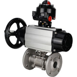 Ball valves Elephant BV3232P(3pc)-FP-F-ISO-H DN65-100 25/40 bar flanged with ISO flange, body - 316 stainless steel, full bore, seal - PTFE, with pneumatic drive PA-DA-105-1, pneumatic distributor 4M310-08 220V, LSU APL-510N Ex