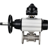Ball valves Elephant BV3232P(3pc)-FP-F-ISO-H DN65-100 25/40 bar flanged with ISO flange, body - 316 stainless steel, full bore, seal - PTFE, with pneumatic drive PA-DA-105-1, pneumatic distributor 4M310-08 220V, LSU APL-510N Ex