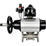 Ball valves Elephant BV3232P(3pc)-FP-F-ISO-H DN65-100 25/40 bar flanged with ISO flange, body - 316 stainless steel, full bore, seal - PTFE, with pneumatic drive PA-DA-105-1, pneumatic distributor 4M310-08 220V, LSU APL-510N Ex, ATU AFC2000