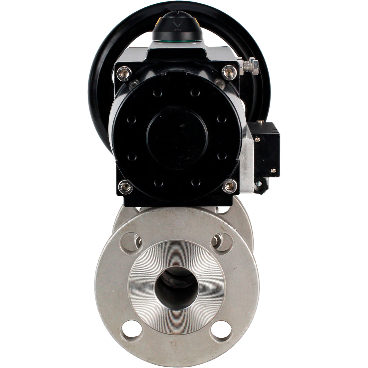 Ball valves Elephant BV3232P(3pc)-FP-F-ISO-H DN65-100 25/40 bar flanged with ISO flange, body - 316 stainless steel, full bore, seal - PTFE, with pneumatic drive PA-DA-105-1, pneumatic distributor 4M310-08 220V