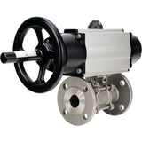 Ball valves Elephant BV3232P(3pc)-FP-F-ISO-H DN65-100 25/40 bar flanged with ISO flange, body - 316 stainless steel, full bore, seal - PTFE, with pneumatic drive PA-DA-105-1