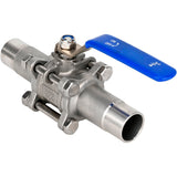 Kugelhähne Elephant BV3131P(3pc)-FP-W-H Edelstahl SS304, voller Durchgang, dreiteilig, Dichtung - PTFE, geschweißt, mit Griff