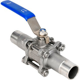 Kugelhähne Elephant BV3131P(3pc)-FP-W-H Edelstahl SS304, voller Durchgang, dreiteilig, Dichtung - PTFE, geschweißt, mit Griff