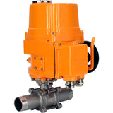 Kugelhähne Elephant BV3131P(3pc)-FP-W-ISO-H LANG voll durchgängig, Gehäuse - Edelstahl 304, geschweißt, mit 1/4-Umdrehung explosionsgeschütztem Elektroantrieb Elephant QT-EX-EM-O2-220VAC-U1 220V