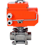 Kugelhähne Elephant BV3232P(3pc)-FP-W-ISO-H Vollbohrung, geschweißt, Gehäuse - Edelstahl SS316, Dichtung - PTFE, mit 1/4-Umdrehungs-Elektroantrieb QT-N-020EM-O1-380VAC-U1 380V HARK