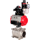 Ball valves Elephant BV3232P(3pc)-FP-W-ISO-H WDVF DN15-32 63 bar full bore, body - 316 stainless steel, seal - PTFE, for welding, with PA-DA pneumatic actuator, pneumatic distributor 4M310-08 220V, LSU APL-210N, ATU AFC2000