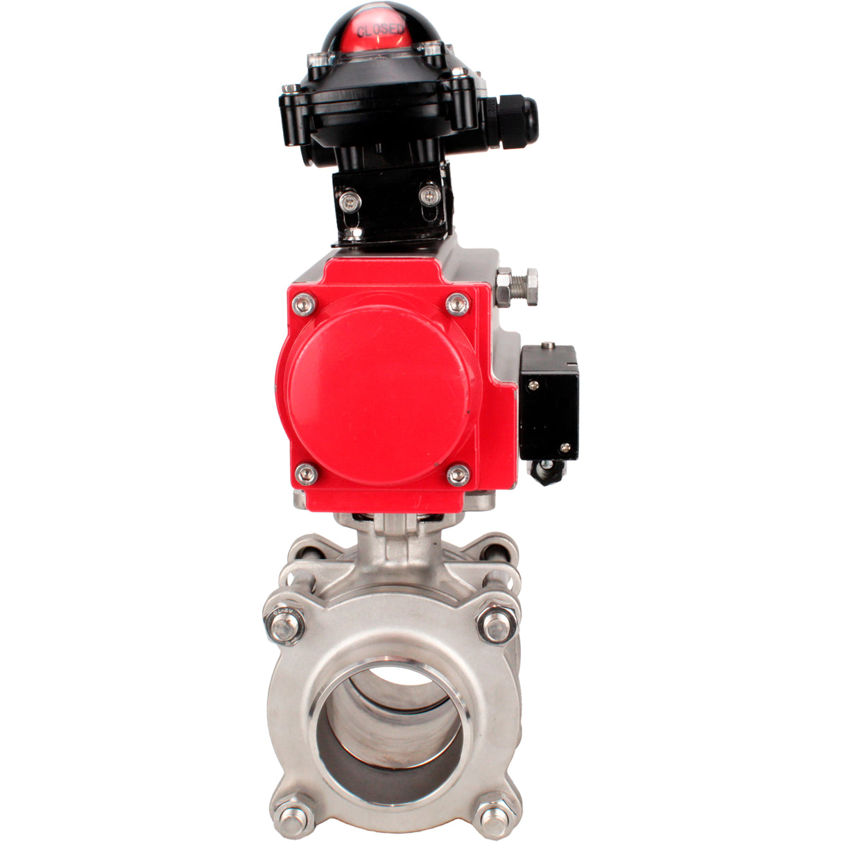 Ball valves Elephant BV3232P(3pc)-FP-W-ISO-H WDVF DN15-32 63 bar full bore, body - 316 stainless steel, seal - PTFE, for welding, with PA-DA pneumatic actuator, pneumatic distributor 4M310-08 220V, LSU APL-210N