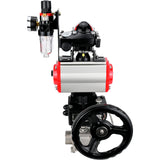 Ball valves Elephant BV3232P(3pc)-FP-W-ISO-H WDVF DN15-32 63 bar full bore, 316 stainless steel, seal - PTFE, for welding, with PA-DA pneumatic actuator, pneumatic distributor 4M310-08 24V, LSU APL-210N, manual backup for MON, ATU AFC2000