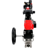 Ball valves Elephant BV3232P(3pc)-FP-W-ISO-H WDVF DN15-32 63 bar full bore, 316 stainless steel, seal - PTFE, for welding, with PA-DA pneumatic actuator, pneumatic distributor 4M310-08 24V, LSU APL-210N, manual backup for MON, ATU AFC2000
