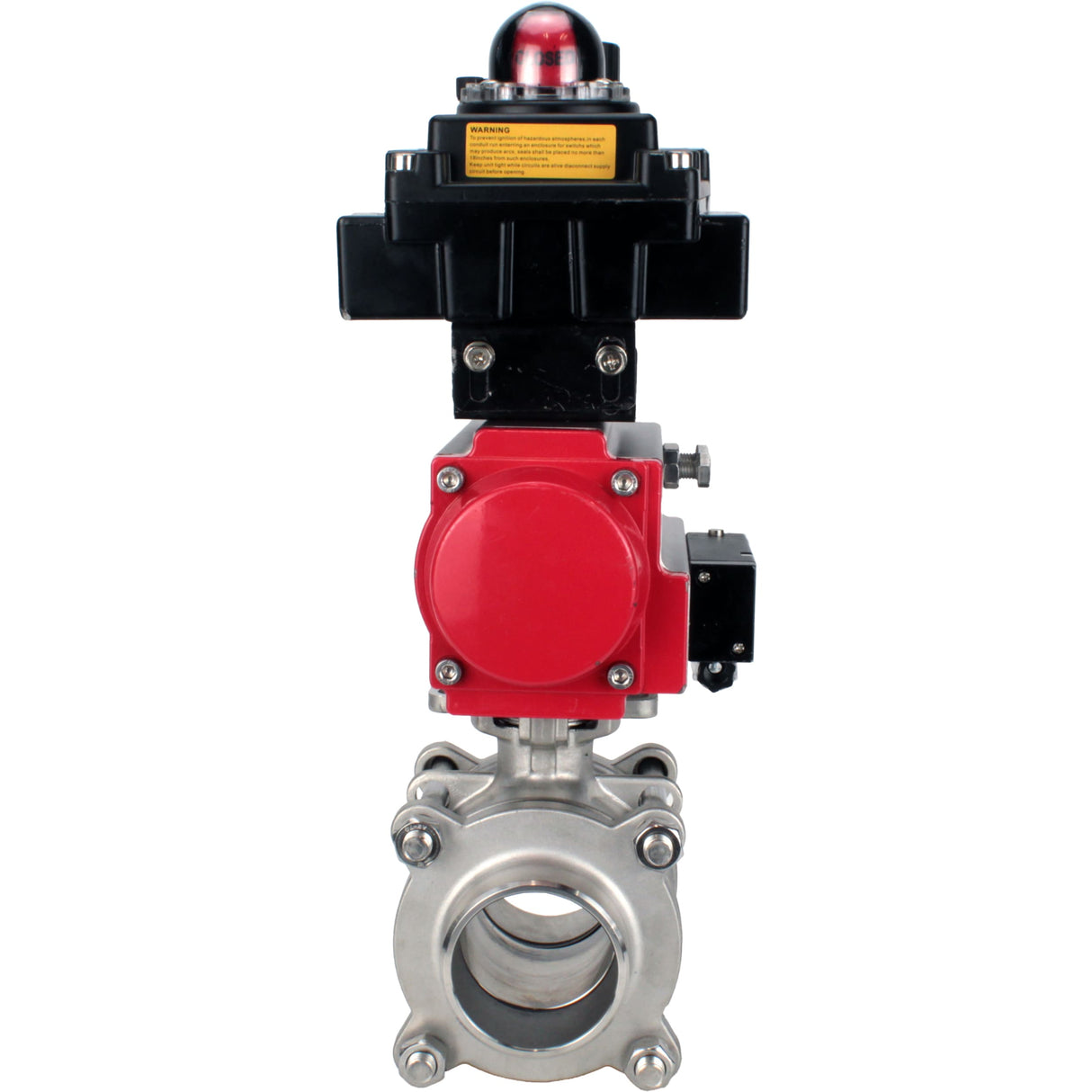 Ball valves Elephant BV3232P(3pc)-FP-W-ISO-H WDVF DN15-32 63 bar full bore, body - 316 stainless steel, seal - PTFE, for welding, with PA-DA pneumatic actuator, pneumatic distributor 4M310-08 220V, LSU APL-410N EX, ATU AFC2000