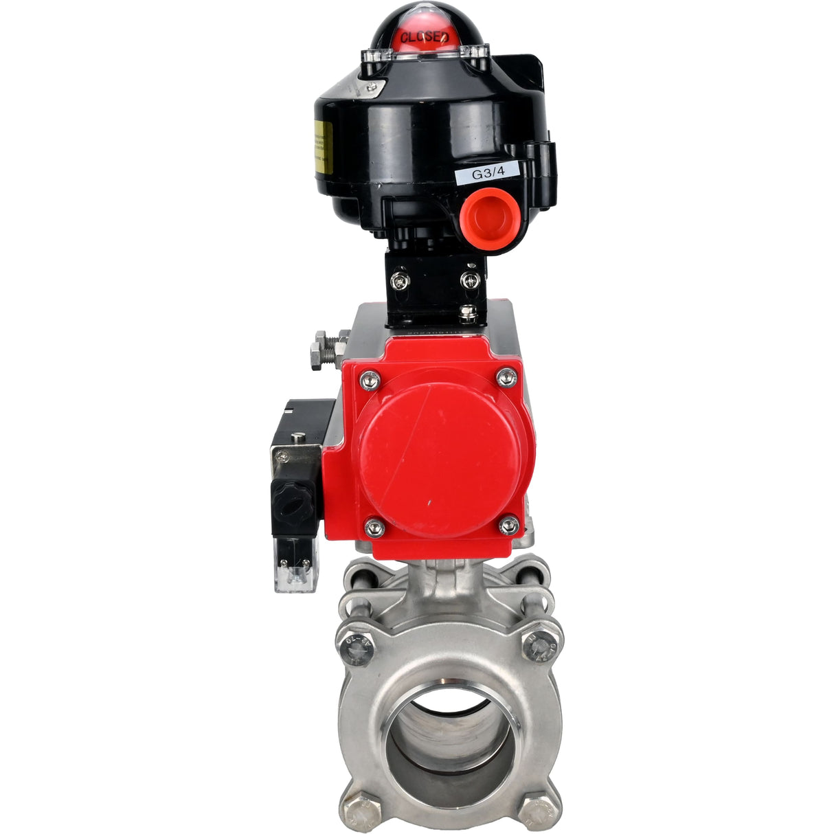Ball valves Elephant BV3232P(3pc)-FP-W-ISO-H WDVF DN15-32 63 bar full bore, body - 316 stainless steel, seal - PTFE, for welding, with PA-DA pneumatic actuator, pneumatic distributor 4M310-08 220V, LSU APL-510N EX