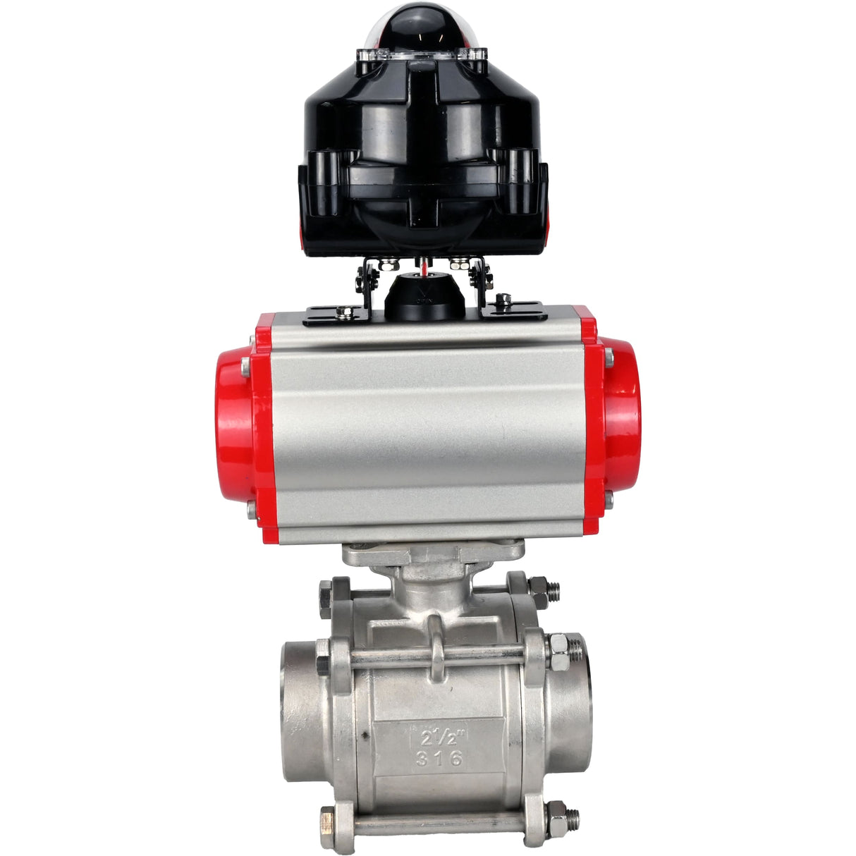 Ball valves Elephant BV3232P(3pc)-FP-W-ISO-H WDVF DN15-32 63 bar full bore, body - 316 stainless steel, seal - PTFE, for welding, with PA-DA pneumatic actuator, pneumatic distributor 4M310-08 220V, LSU APL-510N EX