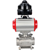 Ball valves Elephant BV3232P(3pc)-FP-W-ISO-H WDVF DN15-32 63 bar full bore, body - 316 stainless steel, seal - PTFE, for welding, with PA-DA pneumatic actuator, pneumatic distributor 4M310-08 220V, LSU APL-510N EX