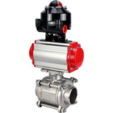 Ball valves Elephant BV3232P(3pc)-FP-W-ISO-H WDVF DN15-32 63 bar full bore, body - 316 stainless steel, seal - PTFE, for welding, with PA-DA pneumatic actuator, pneumatic distributor 4M310-08 220V, LSU APL-510N EX