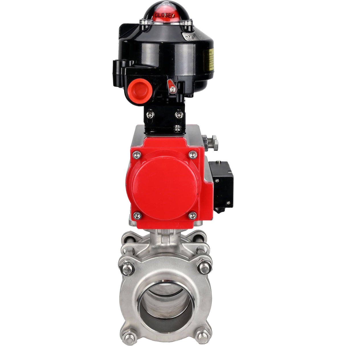 Ball valves Elephant BV3232P(3pc)-FP-W-ISO-H WDVF DN15-32 63 bar full bore, body - 316 stainless steel, seal - PTFE, for welding, with PA-DA pneumatic actuator, pneumatic distributor 4M310-08 220V, LSU APL-510N EX