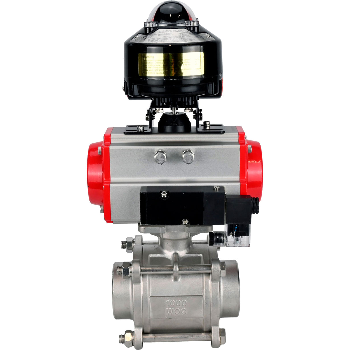 Ball valves Elephant BV3232P(3pc)-FP-W-ISO-H WDVF DN15-32 63 bar full bore, body - 316 stainless steel, seal - PTFE, for welding, with PA-DA pneumatic actuator, pneumatic distributor 4M310-08 220V, LSU APL-510N EX