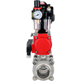 Ball valves Elephant BV3232P(3pc)-FP-W-ISO-H WDVF DN15-32 63 bar full bore, body - 316 stainless steel, seal - PTFE, for welding, with PA-DA pneumatic actuator, pneumatic distributor 4M310-08 220V, LSU APL-510N EX, ATU AFC2000