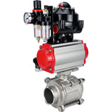 Ball valves Elephant BV3232P(3pc)-FP-W-ISO-H WDVF DN15-32 63 bar full bore, body - 316 stainless steel, seal - PTFE, for welding, with PA-DA pneumatic actuator, pneumatic distributor 4M310-08 220V, LSU APL-510N EX, ATU AFC2000