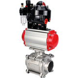 Ball valves Elephant BV3232P(3pc)-FP-W-ISO-H WDVF DN15-32 63 bar full bore, body - 316 stainless steel, seal - PTFE, for welding, with PA-DA pneumatic actuator, pneumatic distributor 4M310-08 220V, LSU APL-510N EX, ATU AFC2000