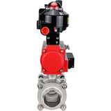 Ball valves Elephant BV3232P(3pc)-FP-W-ISO-H WDVF DN15-32 63 bar full bore, body - 316 stainless steel, seal - PTFE, for welding, with PA-DA pneumatic actuator, pneumatic distributor 4M310-08 220V, LSU APL-510N EX, ATU AFC2000