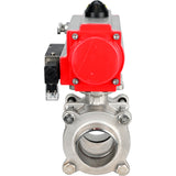 Ball valves Elephant BV3232P(3pc)-FP-W-ISO-H WDVF DN15-32 63 bar full bore, body - 316 stainless steel, seal - PTFE, for welding, with PA-DA pneumatic actuator, pneumatic distributor 4M310-08 220V