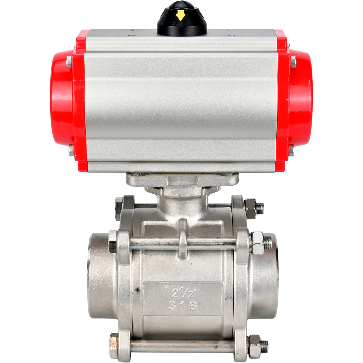 Ball valves Elephant BV3232P(3pc)-FP-W-ISO-H WDVF DN15-32 63 bar full bore, body - 316 stainless steel, seal - PTFE, for welding, with PA-DA pneumatic actuator, pneumatic distributor 4M310-08 220V