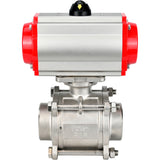 Ball valves Elephant BV3232P(3pc)-FP-W-ISO-H WDVF DN15-32 63 bar full bore, body - 316 stainless steel, seal - PTFE, for welding, with PA-DA pneumatic actuator, pneumatic distributor 4M310-08 220V
